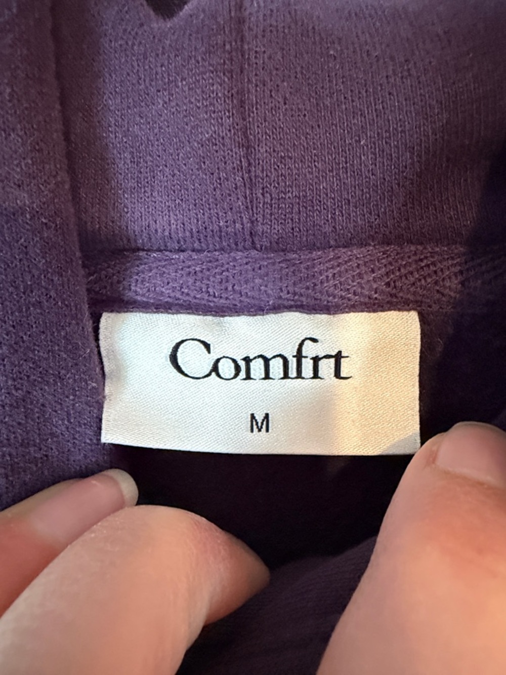 Comfrt Embroidered Deep Purple Hoodie - Picture 3 of 5